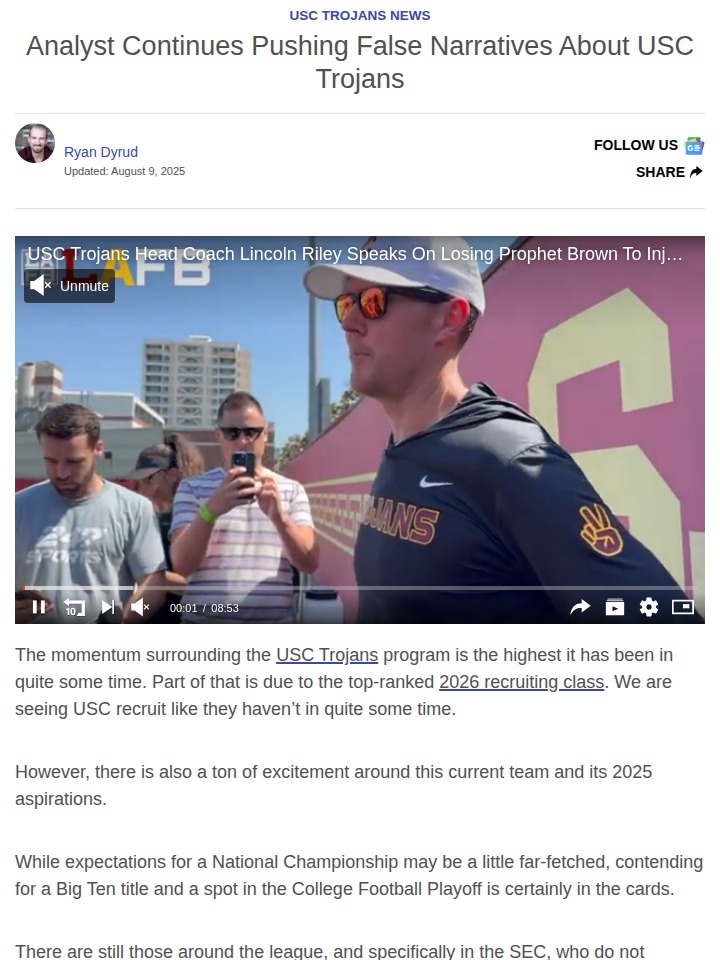USC Trojans confidence is at an all-time high