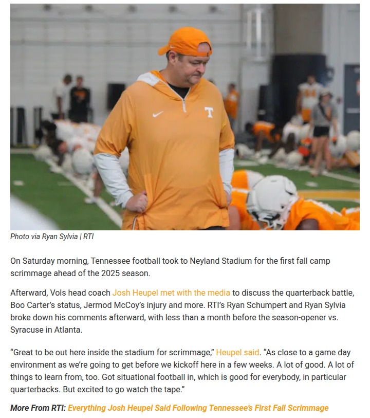 Vols’ fall camp scrimmage shakes up QB race