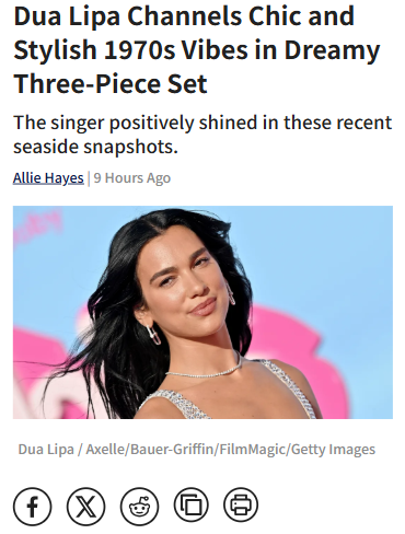 Dua Lipa’s 70s Seaside Slay