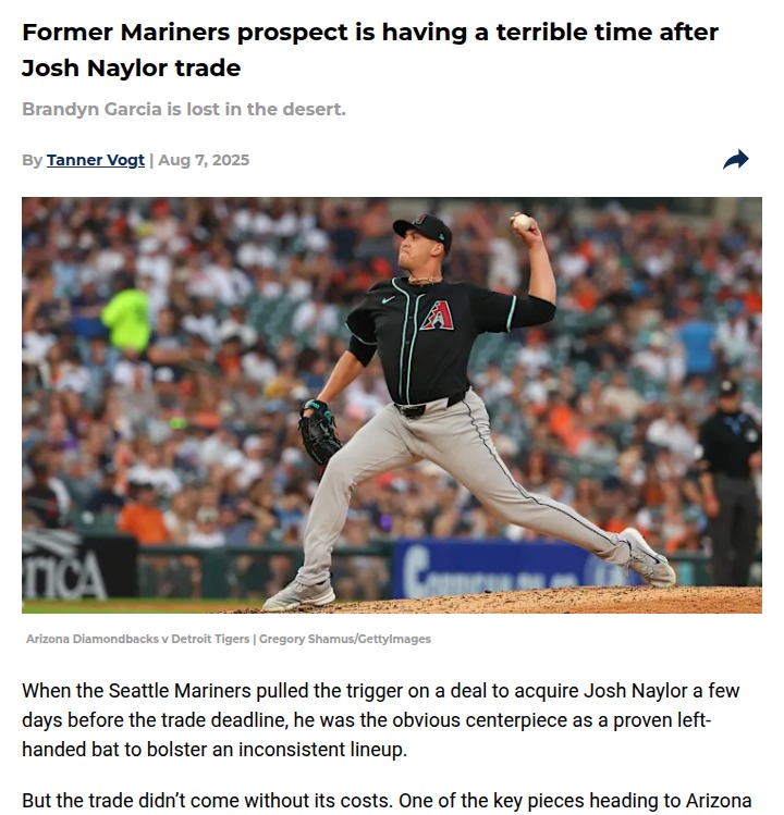 D-backs' Gamble: Garcia Struggles After Naylor Trade