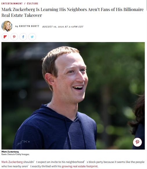 Zuckerberg’s Real Estate Monopoly Move