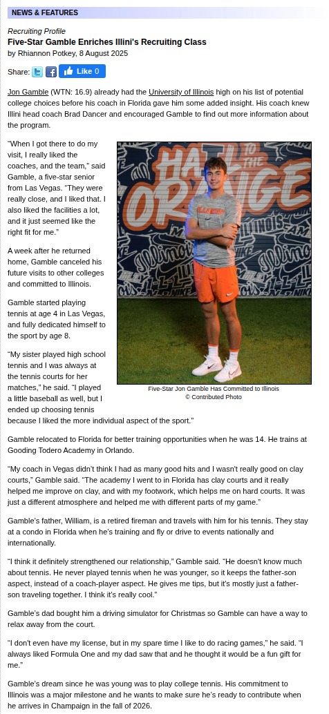 How Illinois landed a tennis star recruit