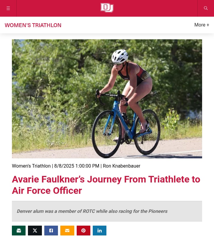 How Avarie Faulkner balanced triathlon and the Air Force