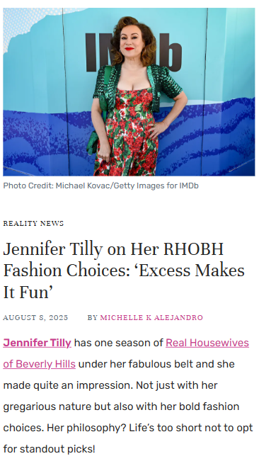 Jennifer Tilly brings bold style to RHOBH