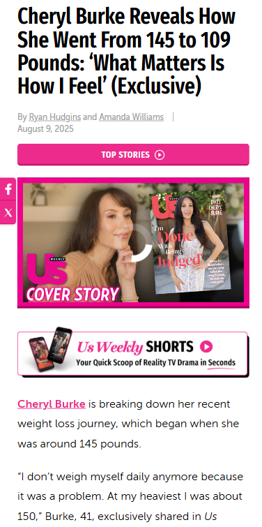 Cheryl Burke’s Real Talk on Weight Loss
