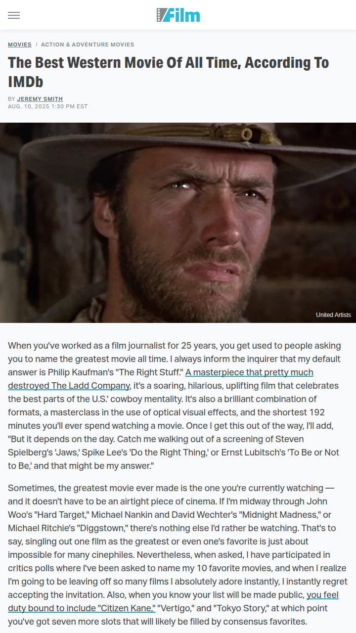 IMDb's Top Western Shocks Fans 🤠