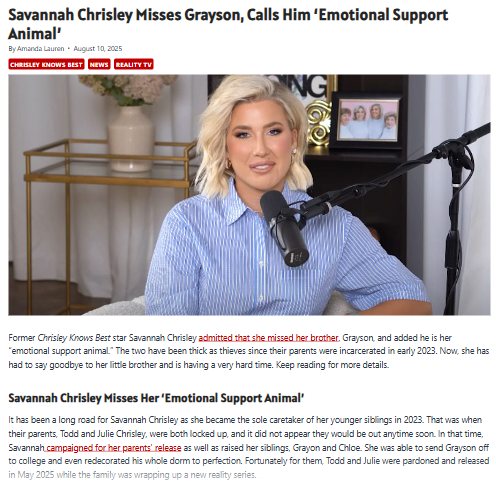 Savannah Chrisley’s Surprising College Confession 🐾