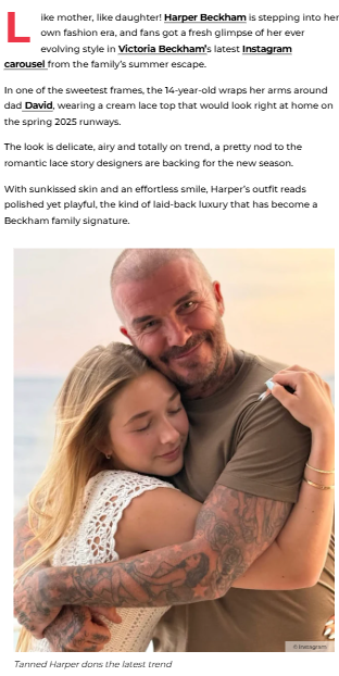 Harper Beckham’s Luxe Teen Style Era