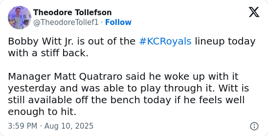 Royals fans react to Bobby Witt Jr. lineup news