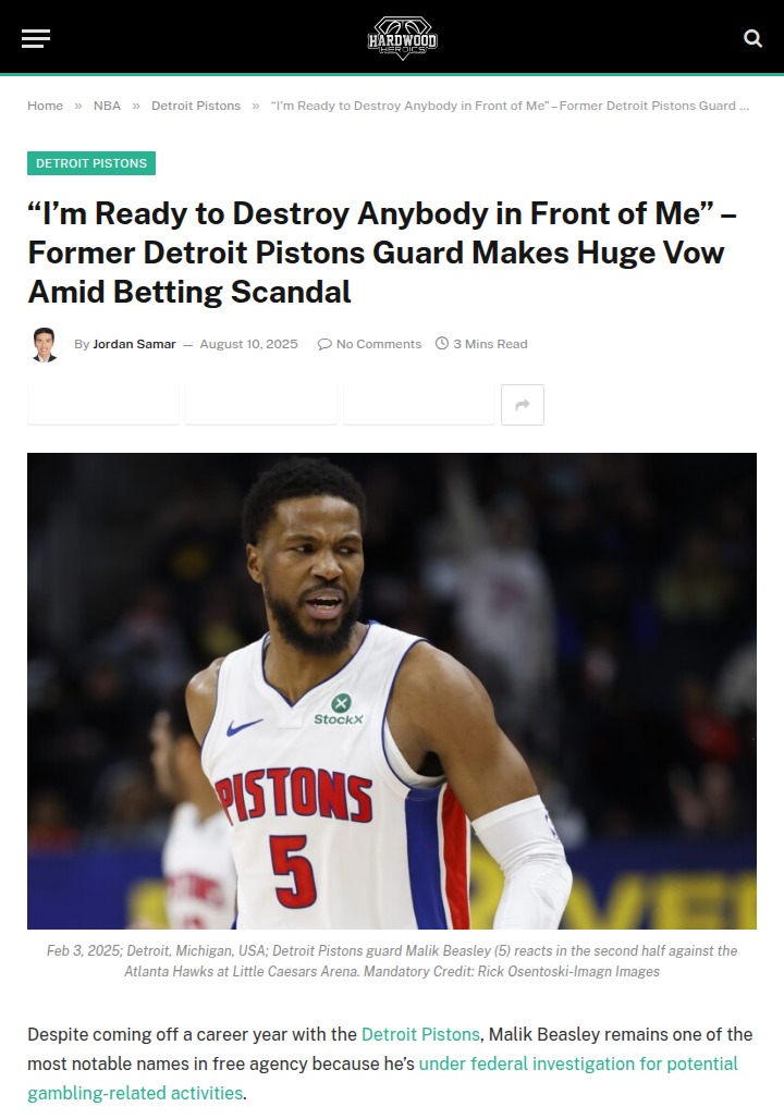 Beasley’s Bold Vow: Pistons Fallout