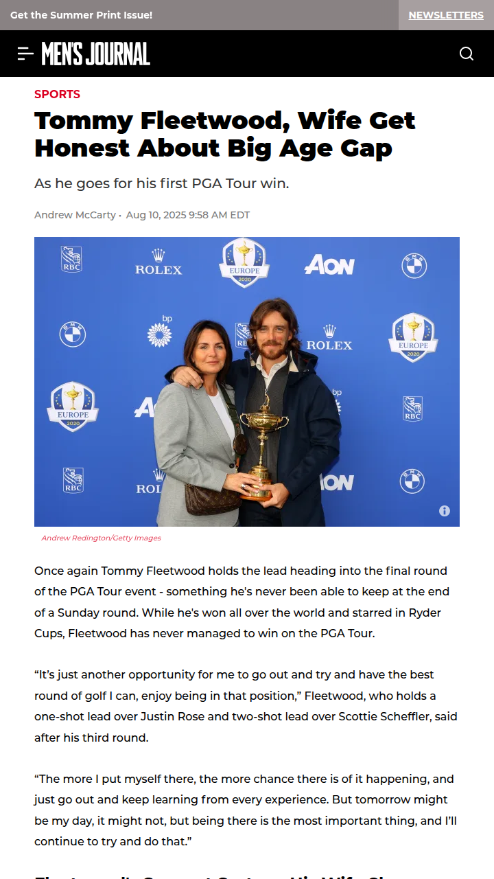 Fleetwood Eyes PGA Win, Talks Support at Home