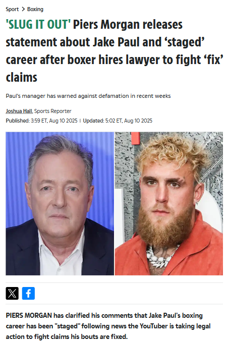 Piers Morgan vs Jake Paul: Legal Drama Unfolds 🥊