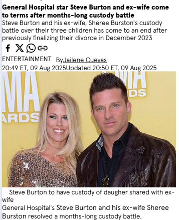 Steve Burton’s custody battle finally settled