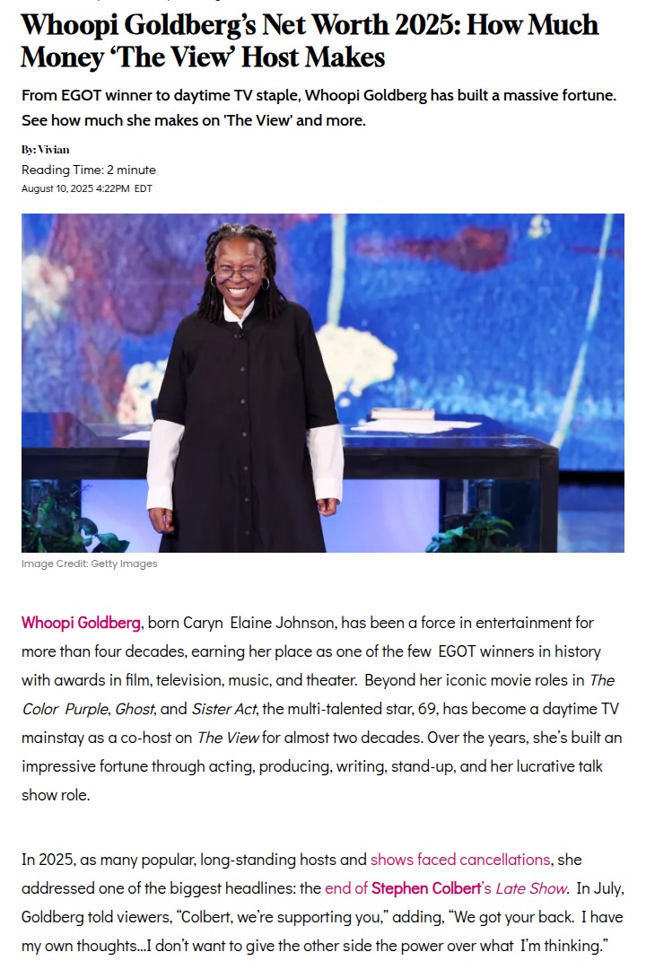 Whoopi’s Net Worth Sparks ‘The View’ Debate 💰