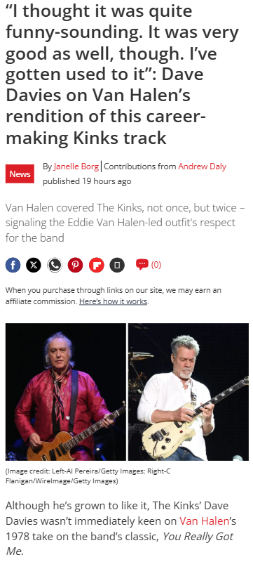 Van Halen vs The Kinks? Dave Davies Spills 🎸