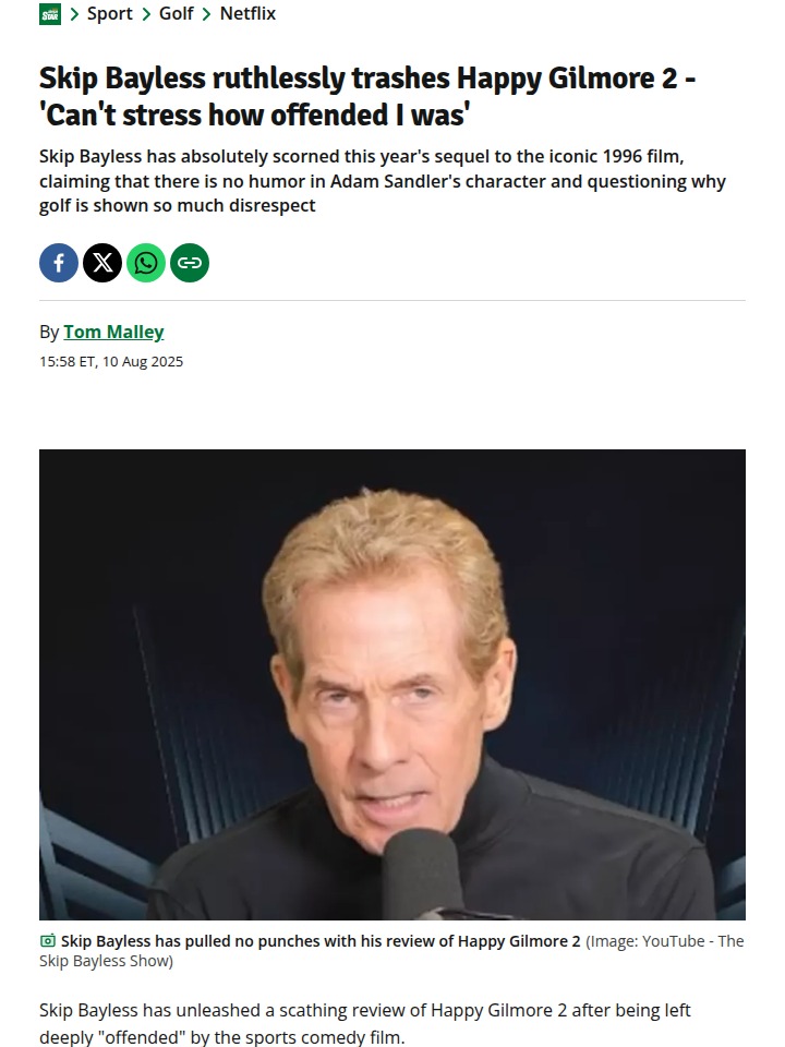 Skip Bayless Slams Happy Gilmore 2