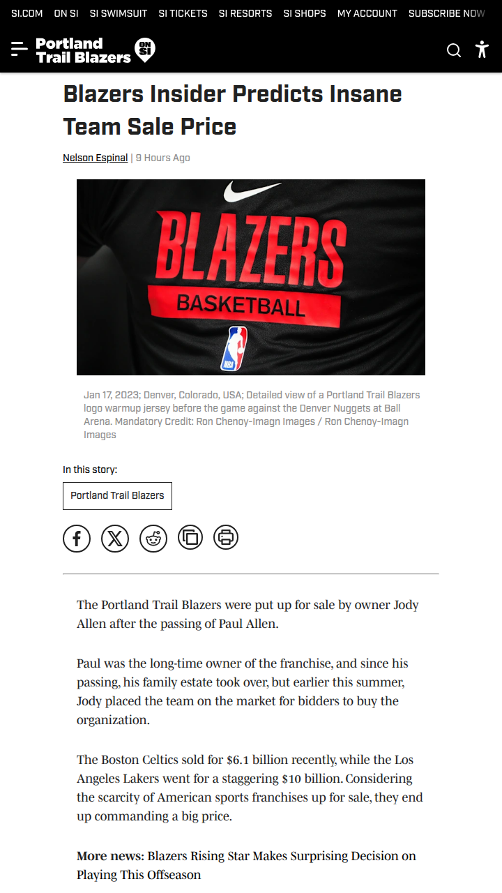 Blazers sale could shake up Portland hoops