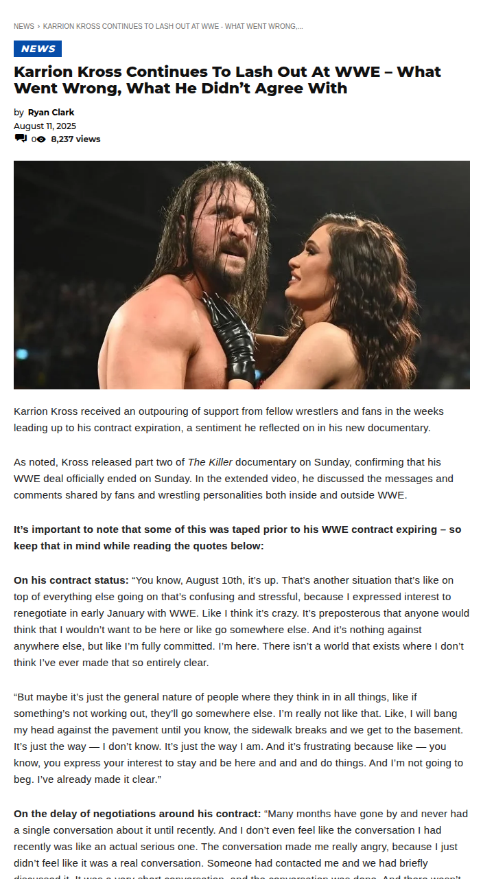 Karrion Kross: WWE’s Missed Opportunity?