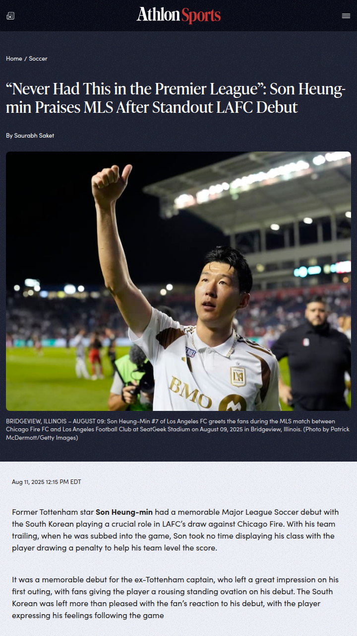 Son Heung-min’s LAFC debut wows MLS fans