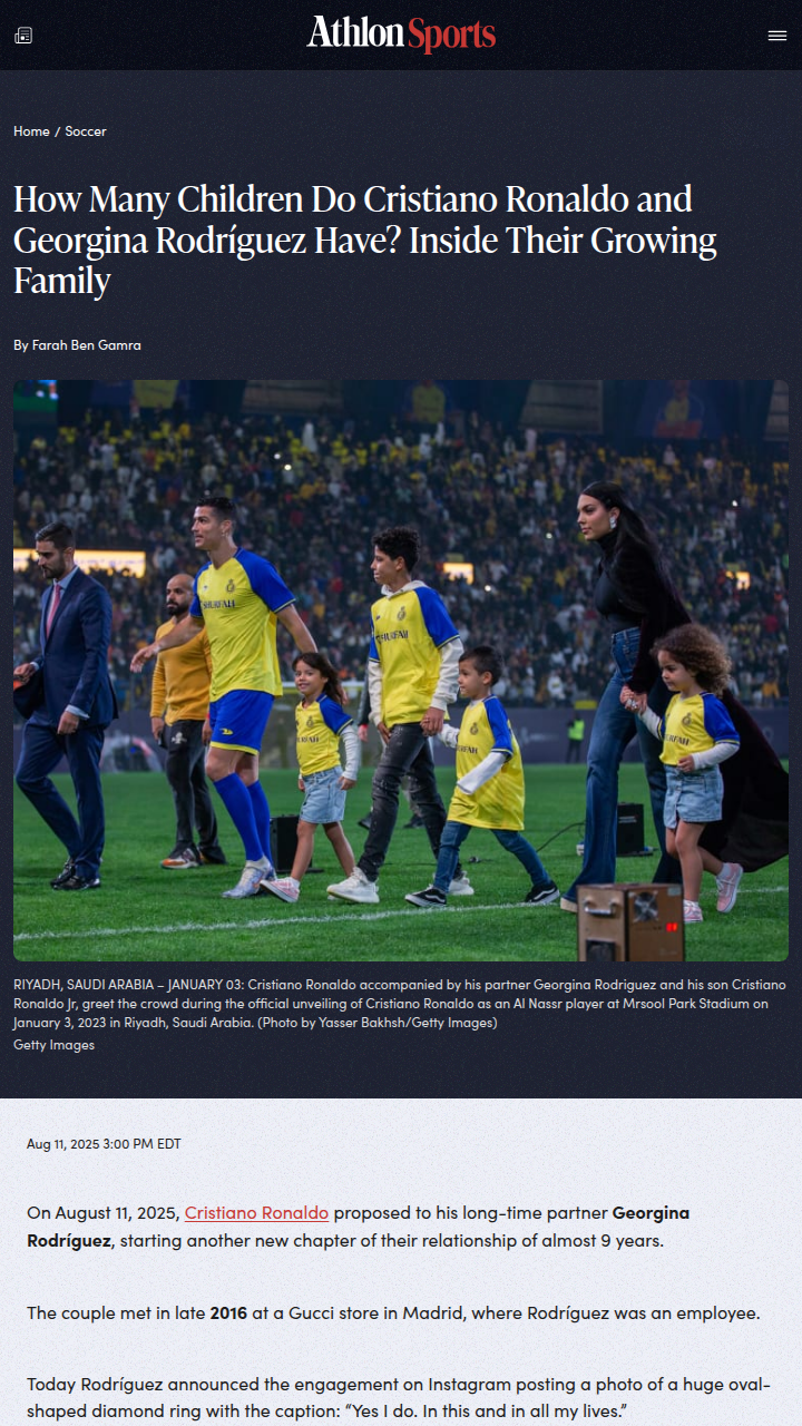Inside Ronaldo & Georgina’s Family Life