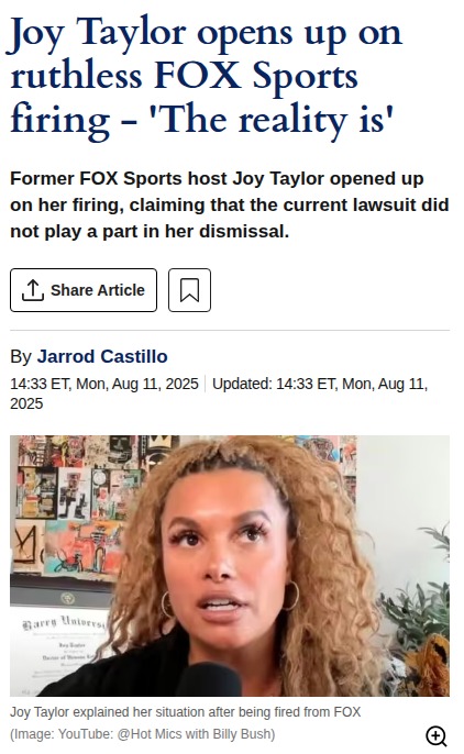 Joy Taylor’s FOX Exit: Speak Crew Shaken Up