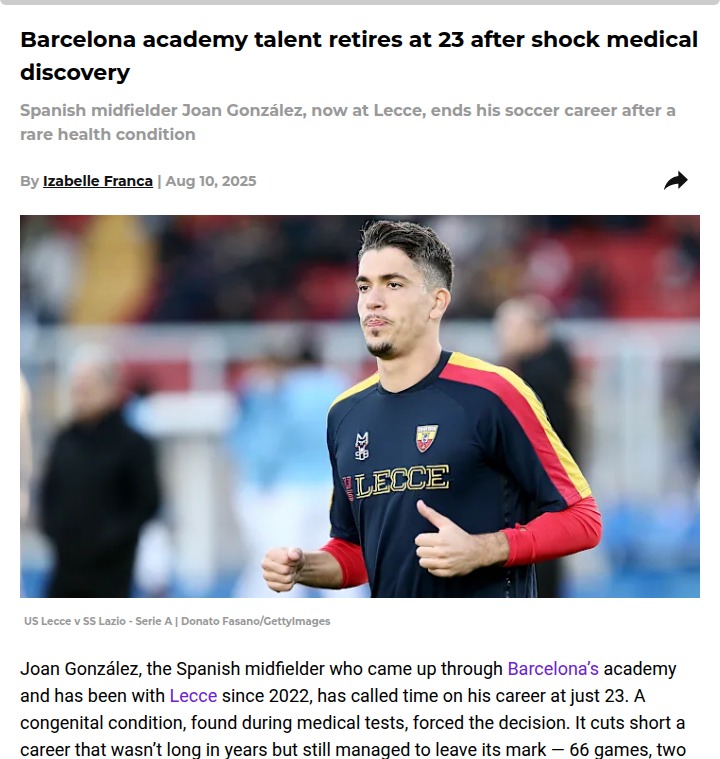 Barça Academy Gem González Forced to Retire