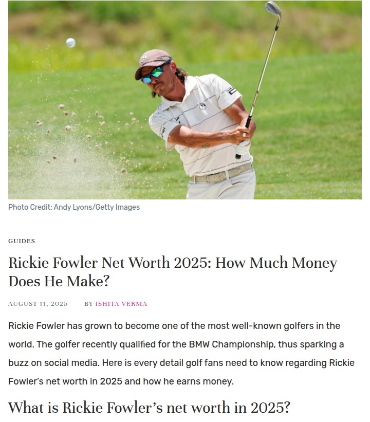 Rickie Fowler’s BMW Comeback & Net Worth
