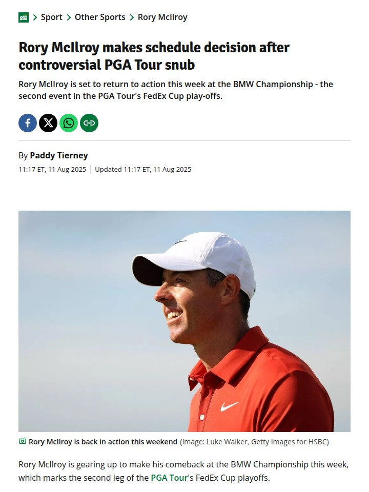 Rory’s BMW Return: FedEx Cup Drama