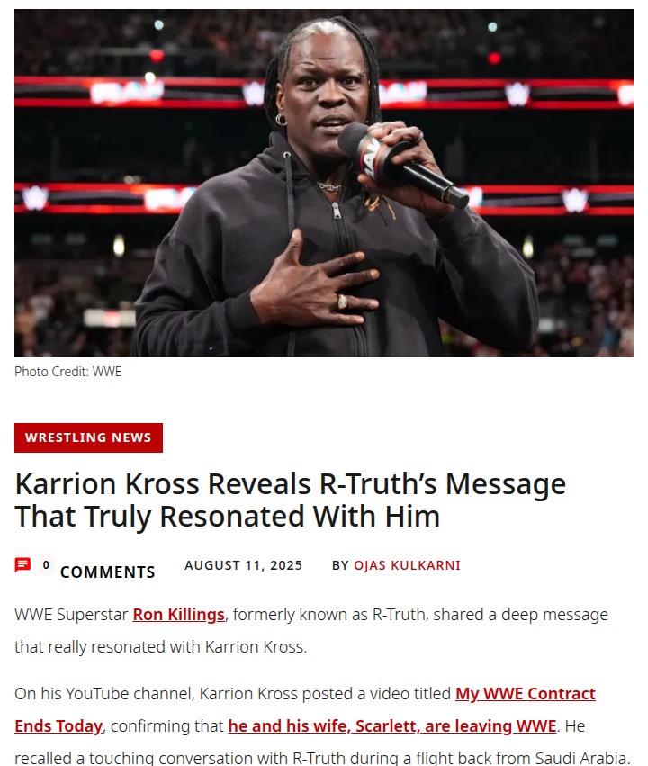Karrion Kross Shares R-Truth’s Realest Advice