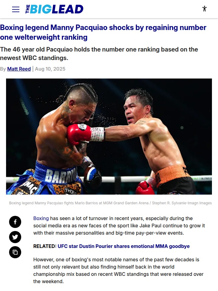 PacMan Back on Top: Welterweight Shock!