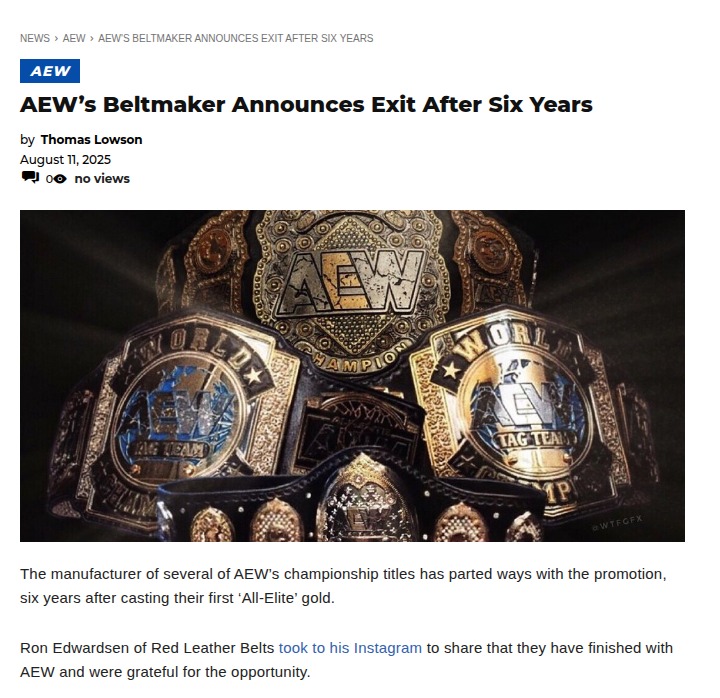 AEW’s Iconic Beltmaker Bids Farewell
