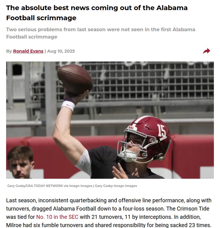 Alabama QBs shine with zero picks in scrimmage