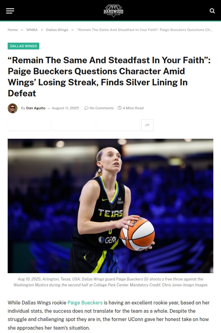 Paige Bueckers shines, but Wings struggle