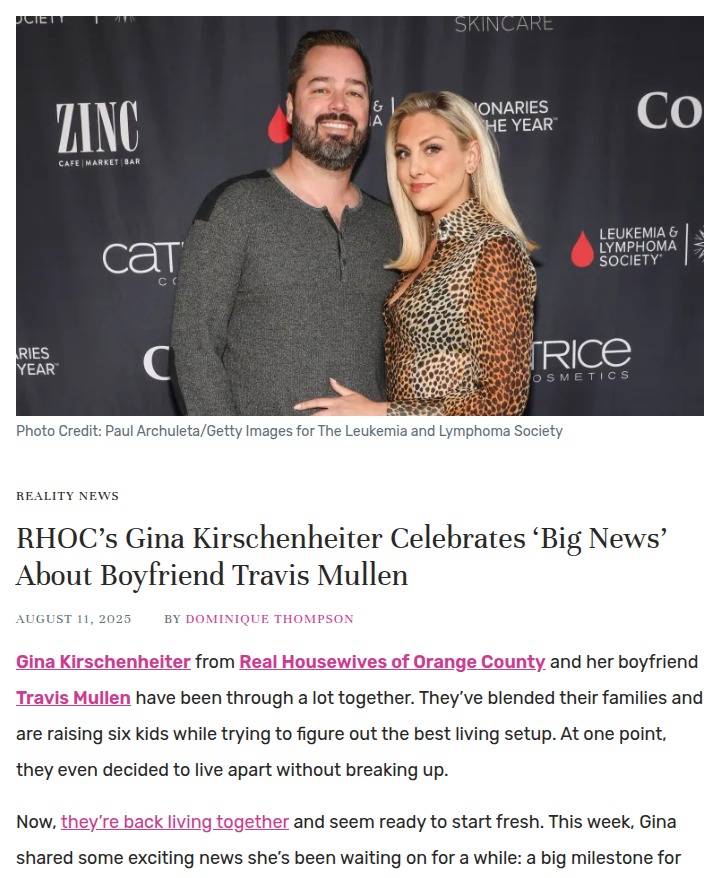 Gina & Travis hit a new milestone together