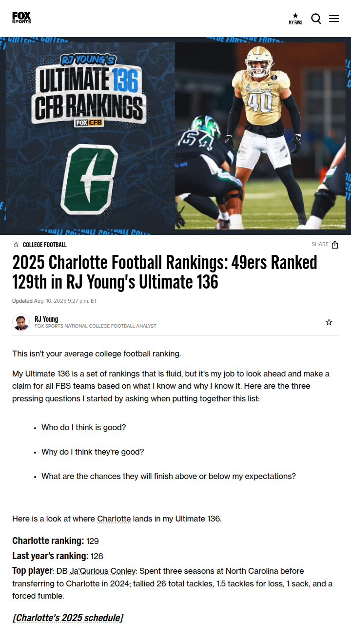 Charlotte football’s big gamble for 2025