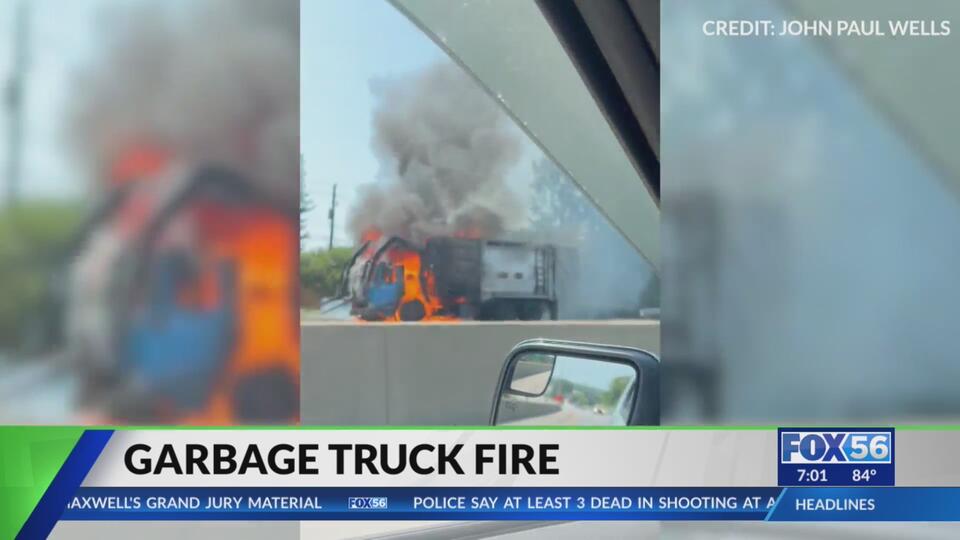 Garbage truck fire jams up New Circle Road
