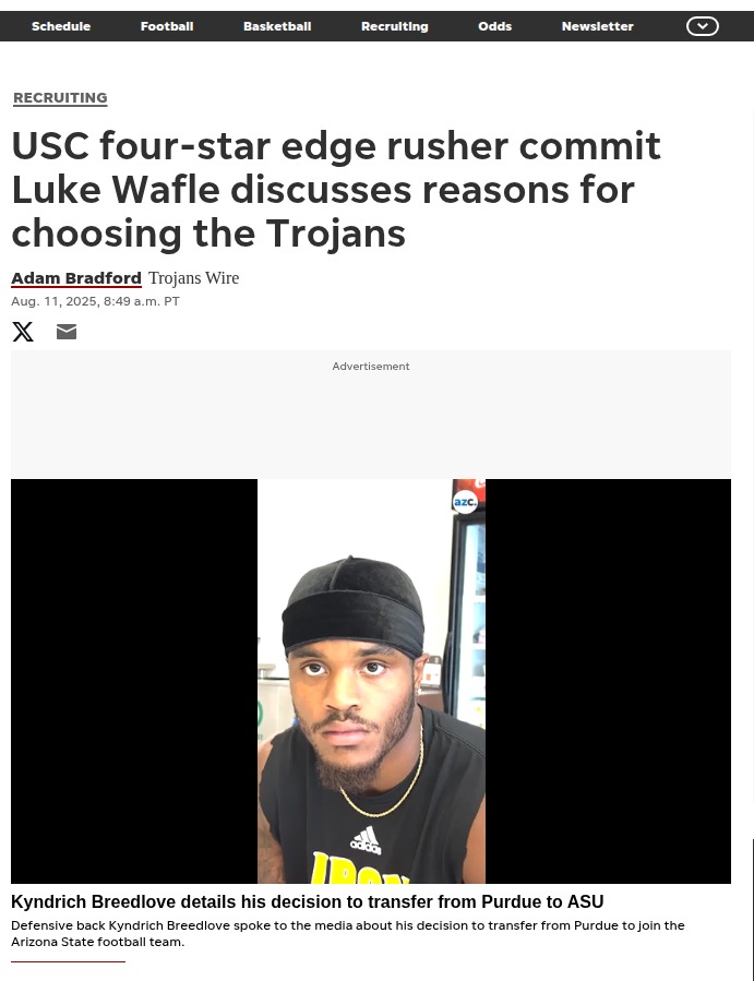 Why Luke Wafle chose USC over staying local