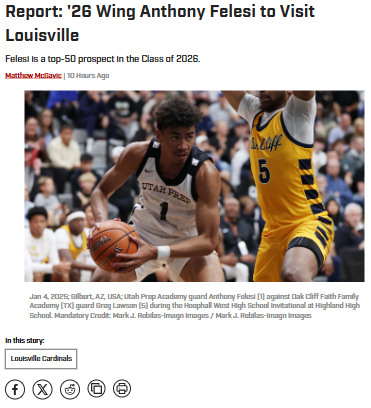 Louisville’s big shot at top recruit Anthony Felesi