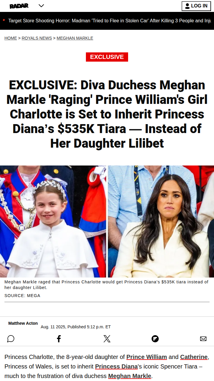 Meghan Markle Furious Over Diana's Tiara Drama 👑