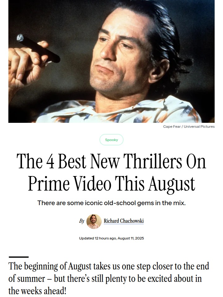 Prime Video’s August Thrillers 🍿