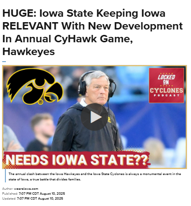 CyHawk rivalry just got even bigger for Iowa