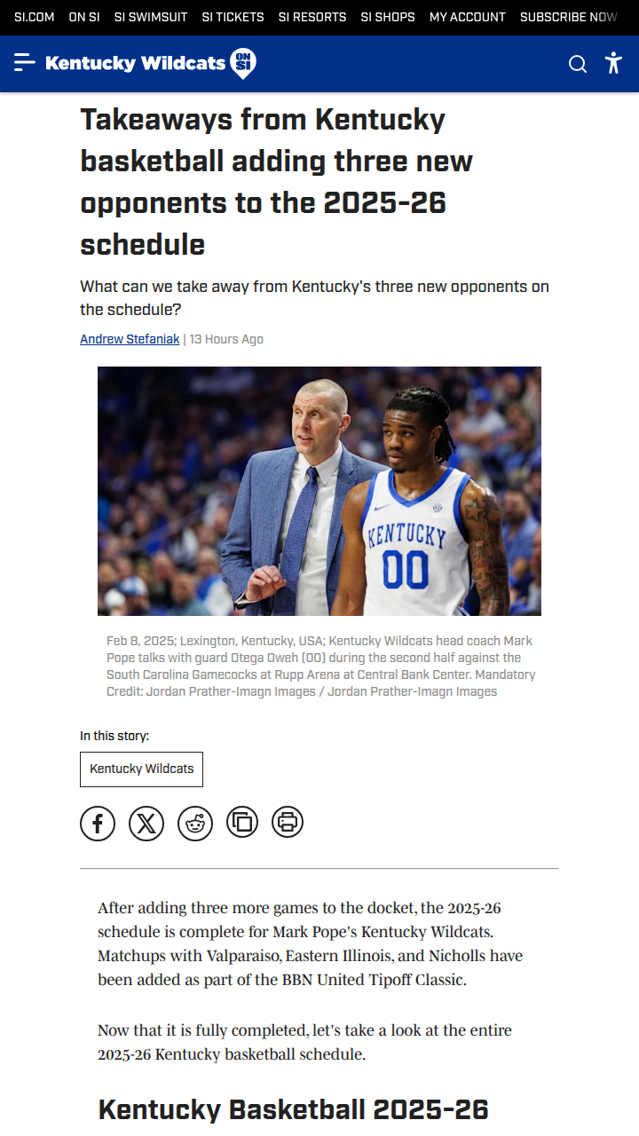 Wildcats’ Schedule: BBN United Classic Adds Spice