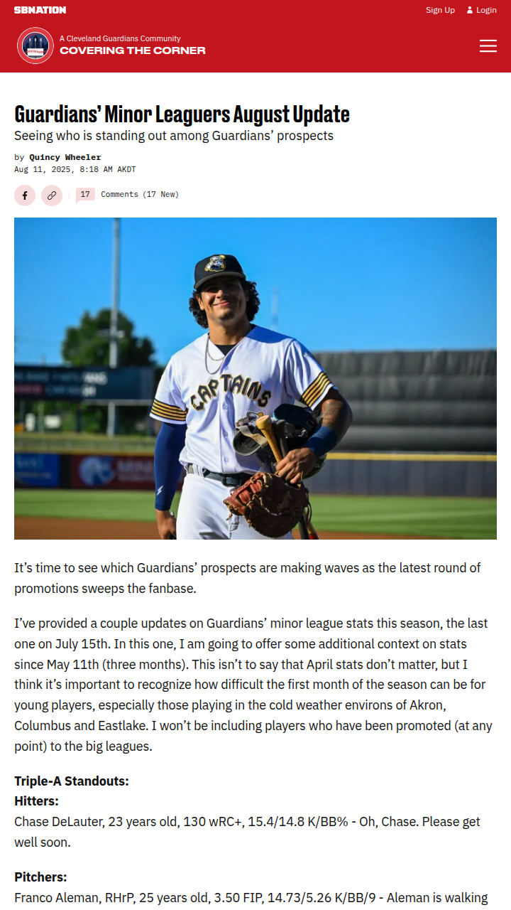 Guardians prospects heating up in the minors