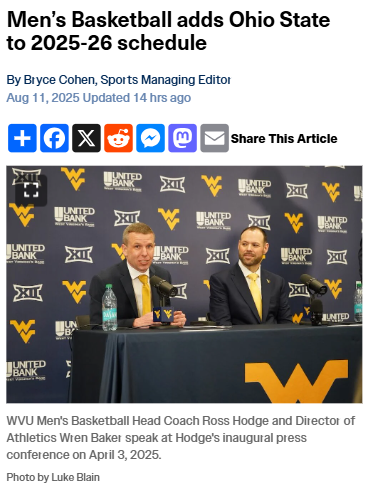 WVU vs Buckeyes: Rocket Arena Rematch