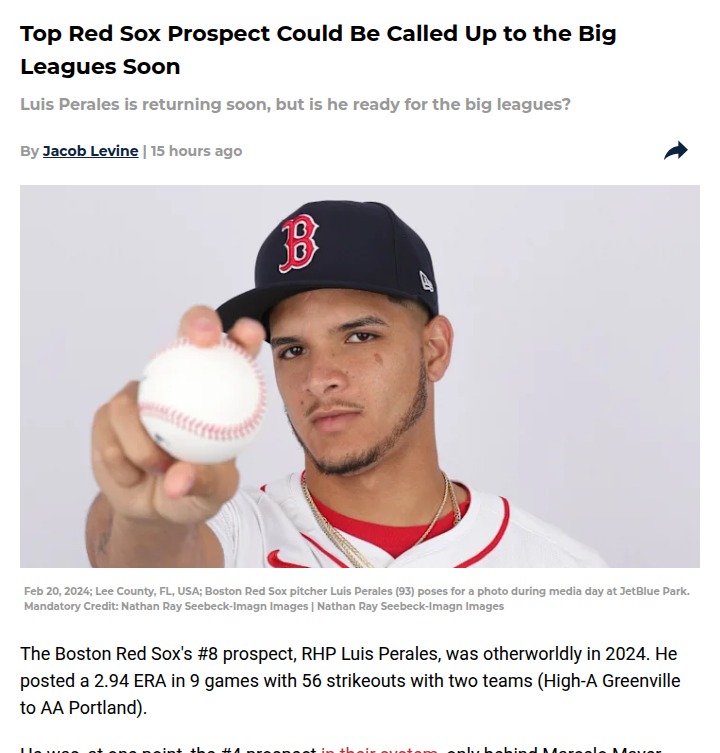 Red Sox fans: Luis Perales comeback watch