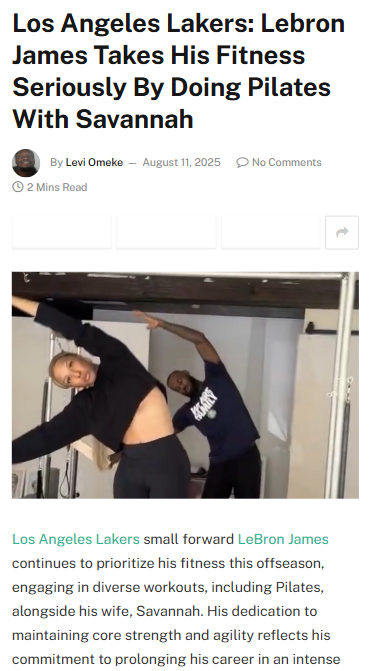 LeBron & Savannah’s Pilates Power Move
