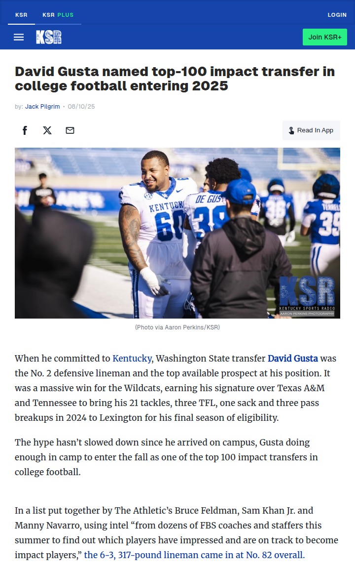 Wildcats Land Gusta: SEC D-Line Just Got Real