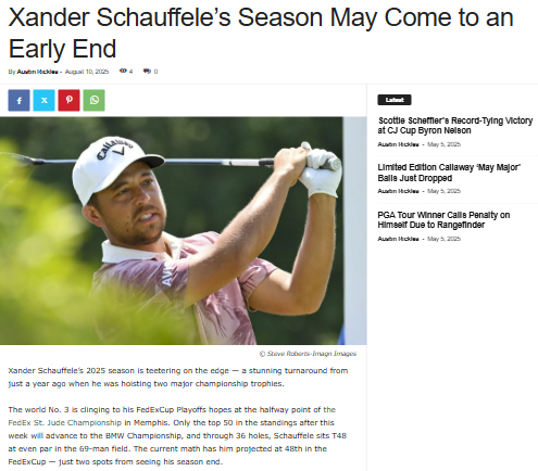 Schauffele on the Brink at FedEx St. Jude