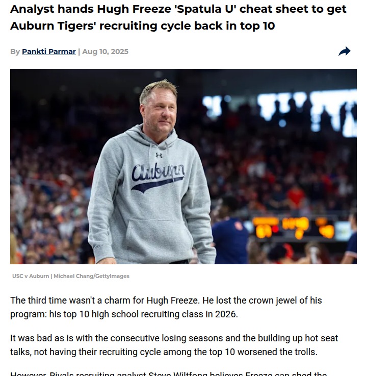 Auburn’s recruiting shakeup: Can Freeze flip the script?
