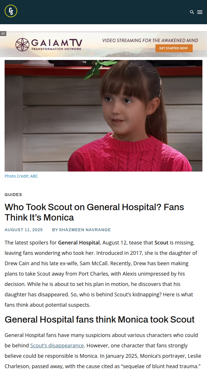 Who really took Scout on General Hospital?